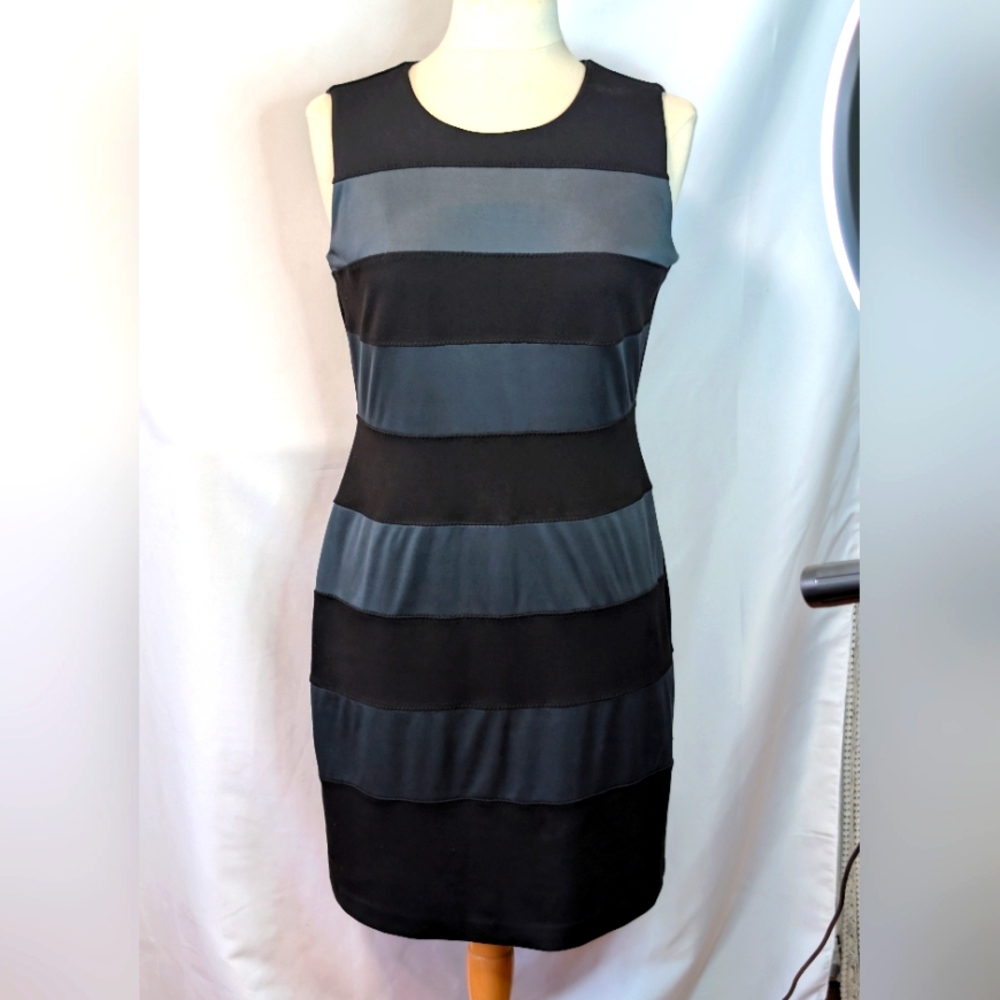 Calvin Klein Dress Color Block Pattern Design Mixed Media - Picture 3 of 12